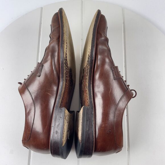 MEZLAN Mens Oxford Brown Leather Split Toe Lace Up Shoes FIORE Size 8.5M - Picture 6 of 7